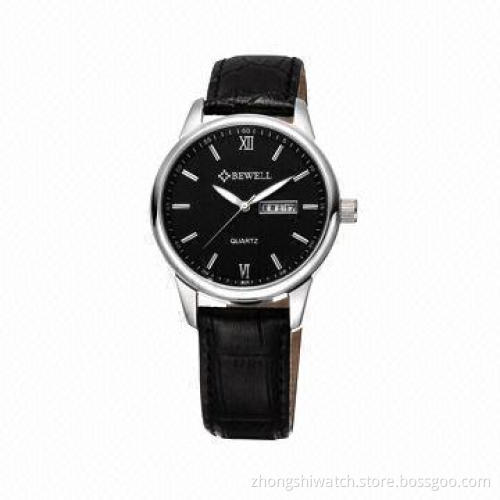 Classic Men's Business Fashionable Watch, SS Case, Genuine Leather Strap, Japan Quartz Movement